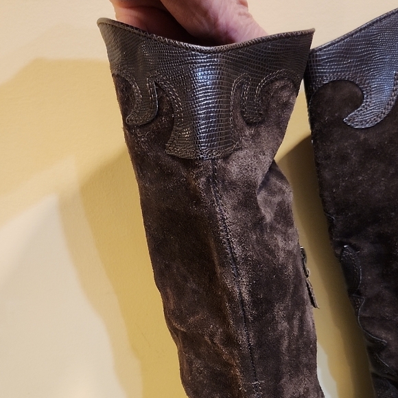 Franco Sarto Dark Brown Heeled Boots - Picture 7 of 10